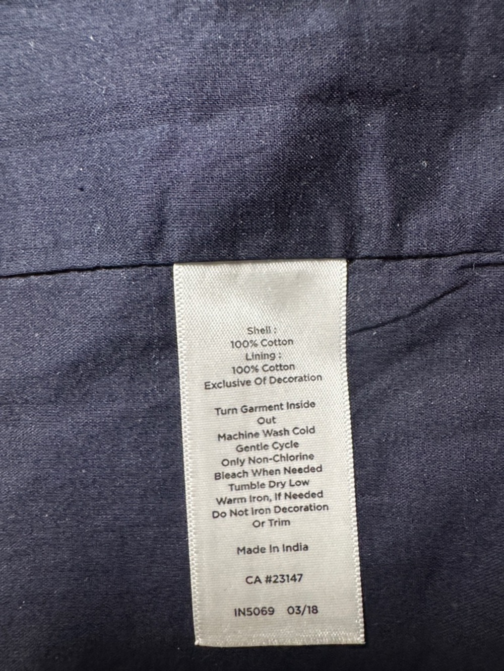 Talbots Navy Tunic with White Geometric Embroidery Accents Size XL - Picture 11 of 11